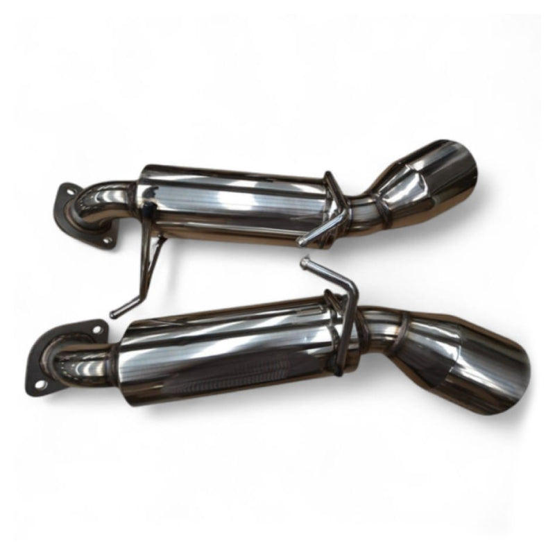 PERFORMANCE EXHAUST BACKBOXES (SHORT TAILS) FOR NISSAN 370Z 3.7 V6, DUAL 4.5″ TAILPIPES