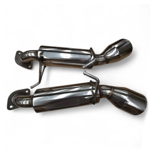 PERFORMANCE EXHAUST BACKBOXES (SHORT TAILS) FOR NISSAN 370Z 3.7 V6, DUAL 4.5″ TAILPIPES