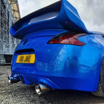 PERFORMANCE EXHAUST BACKBOXES (SHORT TAILS) FOR NISSAN 370Z 3.7 V6, DUAL 4.5″ TAILPIPES