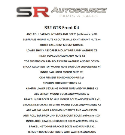 SR Autosource Zinc Front Hardware Kit for S and R Chassis